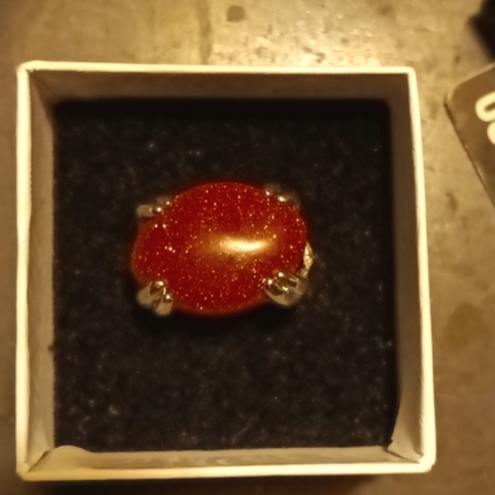 Natural Sun stone ring 9 1/2